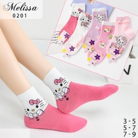 MELISSA Носки для девочек средне-укороченные хлопок с рисунком Hello Kitty Арт.0201