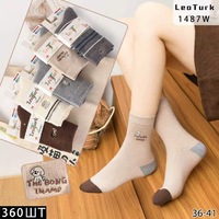LeoTurk,Носки женкие теплые, высокие шерсть ламы,ассорти в Собачки Арт 1487