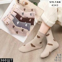 SYLTAN,Носки теплые детские средне-укороченные,Шерсть ламы,ассорти с рисунком Сердечки  Арт.4343