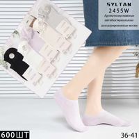 SYLTAN Носки женские ультракороткие,хлопок сетка,однотонные,ассорти Арт.2455