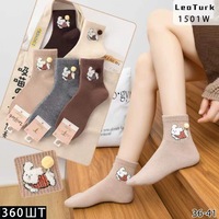 LeoTurk,Носки женкие теплые,короткие, кашемир,ассорти с рисунком Арт 1501