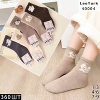 LeoTurk,Ноские для девочек теплые,шерсть ламы , с рисунком на поголенке Арт 40004 