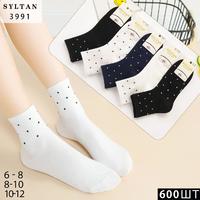 SYLTAN Носки для девочек хлопок,однотонные,ассорти с рисунком Горох Арт.3991