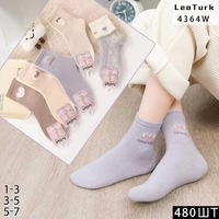 LeoTurk,Носки детские теплые,средне-укороченные,Кашемир,ассорти с рисунком Сердечки Арт 4364