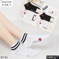 SYLTAN Носки женские короткие,, хлопок,с рисунком Сердечко.Арт 2190