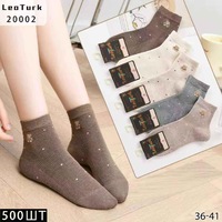 LeoTurk,Носки женские средне-укороченные,хлопок ассорти Арт 20002
