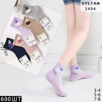 SYLTAN, Носки детские,для девочек,хлопок,средне-укороченные, ассорти,с рисунком  Арт.3494
