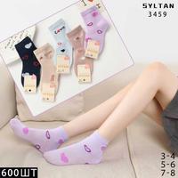 SYLTAN Носки для девочек средне-укороченные хлопок - с рисунком,ассорти с рисунком Арт.3459
