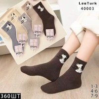 LeoTurk,Ноские детские теплые,шерсть ламы, с рисункам Собачки Арт 40003