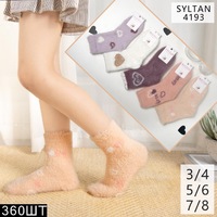 SYLTAN,Носки теплые детские средне-укороченные,Шерсть норка,ассорти с рисунком Сердечко Арт.4193