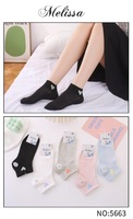 MELISSA Носки женские,короткие сетка, однотонные с рисуком на поголенке Арт.5663