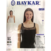 Байкар, Майка женская, с гипюровой вставкой, черная Арт.6050