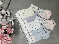 MIU MIU,Носки женские короткие,сетка хлопок,с рисунком горошек,Арт 006