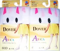 DOVER Колготки микрофибра для девочек 60 den фантазийные белые, "кошка с розовыми ушками" Арт.858