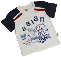 ASIAN BABY Футболка для мальчиков 100% хлопок "ASIAN спортивный мишка" молочный/темно-серый Арт.670-8